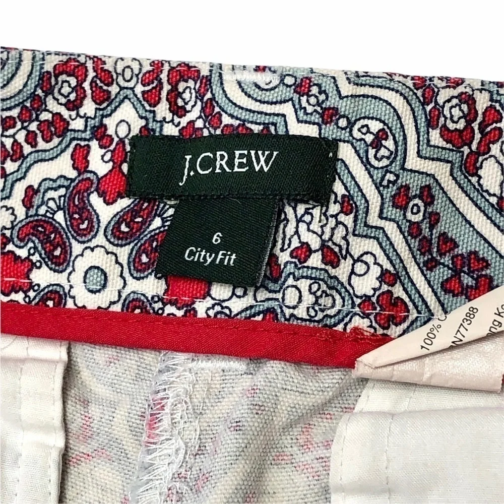 J. Crew City Fit cotton shorts paisley mandala 6